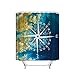 Produktbild Map Compass Decor Collection, Old Fashion Navigational Equipments Polyester Fabric Bathroom Shower Curtain with Hooks 60x72IN