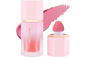 LOPHE Liquid Blush for Cheeks, Soft Cream Liquid Blush Stick With Fine Glitter, Natural-Looking Face Cheek Tint Blush Makeup, Long Lasting Blendable Lightweight Moisturizing Beauty Makeup for Cheeks