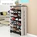 Produktbild Lagerregal ZHIRONG 8-Tier-Freie stehende Schuhregal-Feste Holz-Schuh-Speicher-Offenes Regal-Organisator 75 * 24 * 121cm (Farbe : White+Black)