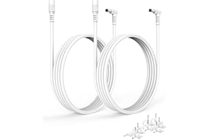 Paquete de 2 Cable de Extensión de CC Tonton de 5 Metros, Cable de Conexión de Alimentación de 5,5 mm x 2,1 mm, Iluminación de Tiras LED, etc. en Blanco. 5 Metros (Paquete de 2)