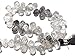 Produktbild Schwarz Rutilquarz Pear Glatte Tropfenform Perlen, Rutil Quarz Briolette Perlen, riesige 8 mm bis 9 mm, je 20,3 cm Strand