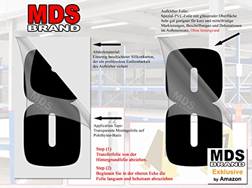 15cm Zahlen Aufkleber Klebeziffer Selbstklebend Satz 0-9 Schwarz auch Nummer Etiketten - 2