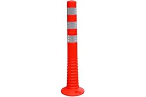 IMOUNT Allcam FLB75 Flexible Parking Bollard Hi-Visible Orange Traffic Post to Stop Unauthorised Car Access