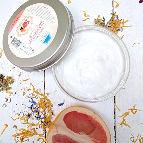 Handgefertigt Natürlich Grapefruit Geschenkset 5 tlg. Creme Salz Peeling Duschgel Seife Badebombe – Handmade Deluxe Relax Natural SPA Gift Set Grapefruit - 4