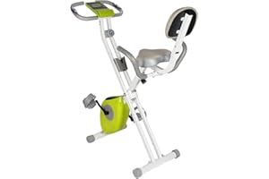 Dskeuzeew Heimtrainer Fahrrad Klappbar für Zuhause, 4-in-1 faltbarer Heimtrainer mit 8 Stufen verstellbarem Magnetwiderstand und Spannseil, klappbarer Heimtrainer, LCD-Display, Handpulssensoren