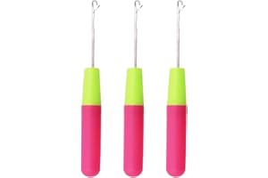 DIVONO Latch Aiguilles Crochet, 3 Pièces Aiguille Crochet, Outils de Tissage pour DIY, Artisanat, Tressage