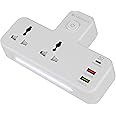 ZEBRONICS Power Plug 23, Multi Plug Extension Board/Strip, 2500 Watts, 10 Amps, QC 3.0 18W, 1x Type C PD Port (20W), 2X Universal Socket, 2X USB Port, Night Lamp, LED Indicator, On/Off Switch