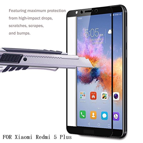 Pellicola Vetro Temperato Xiaomi Redmi 5 Plus,0.33mm 9H 2.5D Pellicola Protettiva Ultra Chiara, GOGME[Serie protezione schermo] [2 Pack] Resistente ai Urti in dello proteggi Schermo,La protezione piÃ¹ semplice ed efficace dello schermo. nero