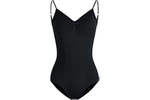 HROYL Mujer Maillot de Danza Ballet sin Mangas Leotardos para Danza Baile Gimanasia Ritmica para Mujer,C11