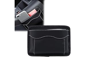 TSUWNO Organiseur LatéRal pour SièGe de Voiture, Mini Organiseur en Cuir, Pochette LatéRale de Rangement pour SièGe de Voiture, Convient pour Organiser des Documents, Dossiers, Blocs-Notes, Etc（Noir）