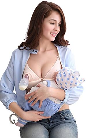DORSION Women's Cotton Soft Cup Hands Free Pumping Nursing Bra (38C, Beige)