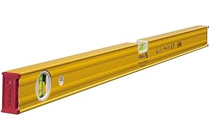 STABILA Wasserwaage Type 80 AS, 80 cm, verstärktes Alu-Profil, 1 Horizontal-Libelle, 1 Vertikal-Libelle, integrierte Rutsch-Stopper, Made in Germany, Gelb