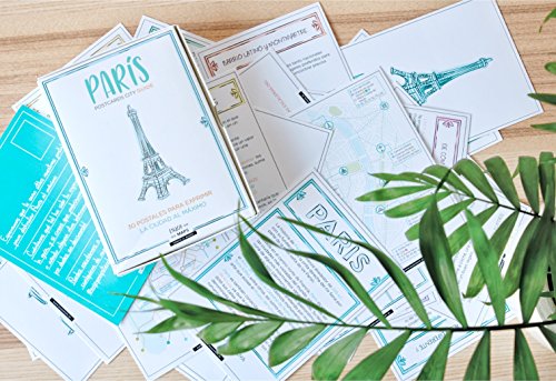 Enjoy Maps Postcard City Guide-Paris Postales, Cartón, Blanco, 20.5 x 14.5 x 1.5 cm 30 Unidades