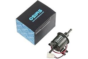 OSIAS Universal 12V Low Pressure Heavy Duty Gas Diesel Petrol Inline Electric Fuel Pump HEP-02A (4-7 PSI) 380 Circle Copper Coils Current 1.0-2.0 A…