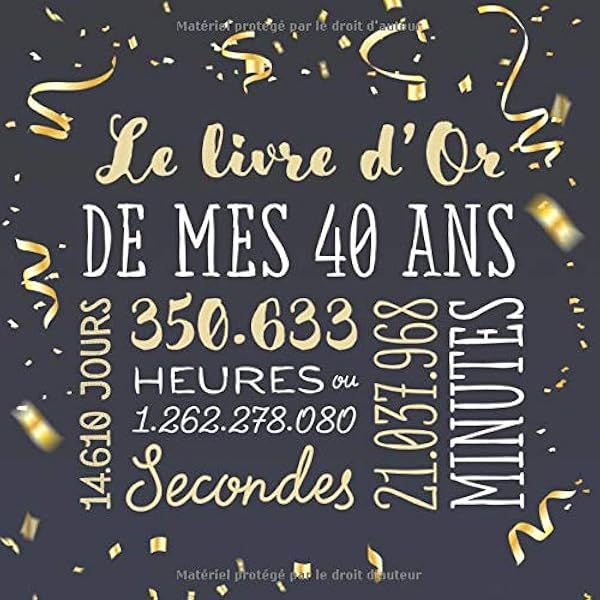 Amazon Fr Le Livre D Or De Mes 40 Ans Decoration Pour La Celebration Du 40eme Anniversaire Pour Homme Ou Femme 40 Ans Cadeau Deco D Anniversaire Livre Pour Les