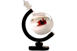 FIYSON Station Météo en Verre Tempête Bouteille De Prévisions Météo, Tempête Baromètres De Verre avec Socle en Bois Convient pour Le Bureau À Domicile Décoratif Mignon pour Le Bureau À Domicile (rose)