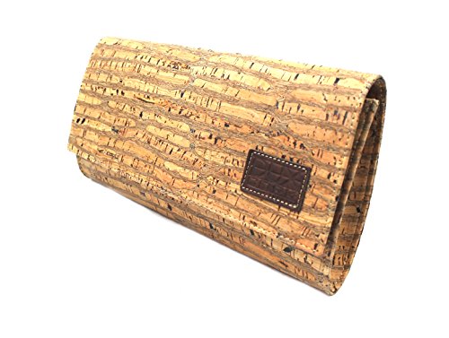 Dux Cork VEGAN CLUTCH BAG FOR WOMAN with STRAP Option by GENUINE PORTUGUESE PREMIUM Cork Fabric Leather