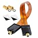 Produktbild HB Digital SAT Fensterdurchführung für Sat Kabel High-Quality Gold, Kontakte verGOLDet antennenkabel satellitenkabel koax + 2 x F-Stecker vergoldet + 2 x Klebepads (doppelseitiges Klebeband) für Fenster und Türen Ultra Flach