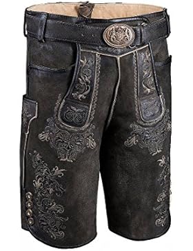 Moser® Herren Lederhose kurz mit Gürtel schwarz antik Alpspitz 002358