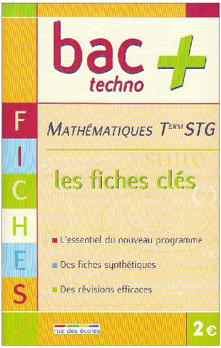 Download Mathématiques Tle STG : Les fiches clés