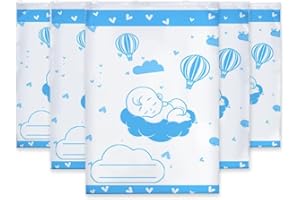 LISOPO Lot de 12 sachets fourre-tout pour bébé, hôpital, sacs de premier changement, liste enveloppes pour valise, hôpital, naissance, cadeaux, fermeture avec curseur hermétique (34 x 24 cm)