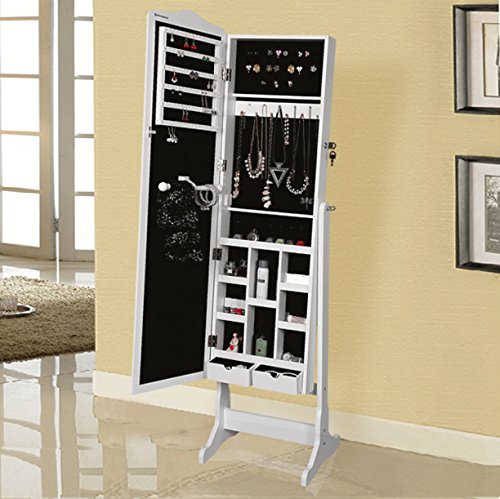 Songmics 3 in 1 (Standspiegel Wandschrank Schmuckschrank mit Aufhängehaken) 156 cm JBC84W - 4