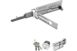 CHUMHU 2 in 1 Edelstahl Master Key Decoder, SS002 Pro Lo ck Picking Tool, Master K ey Decoder Lo-ck Picking Tool, LiShi L ock Pick, Edelstahl Ke y Decoder Kit, Schlosser Werkzeuge Professionelles Set