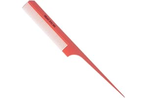 Head Jog 202 Pink Tail Comb. Styling & Sectioning Hair Comb. Steel Pintail Comb Cutting Fine Tooth Comb. Teasing Hair Comb for Women & Men. Durable Plastic Comb Perfect For Hairdressing Kit.