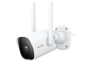 wansview Caméra de Surveillance WiFi Extérieure, 2K Caméra IP WiFi Étanche avec Alerte instantanée et Sirène, Audio Bidirectionnel, RTSP, Fonctionne avec Alexa - Y1 Blanche