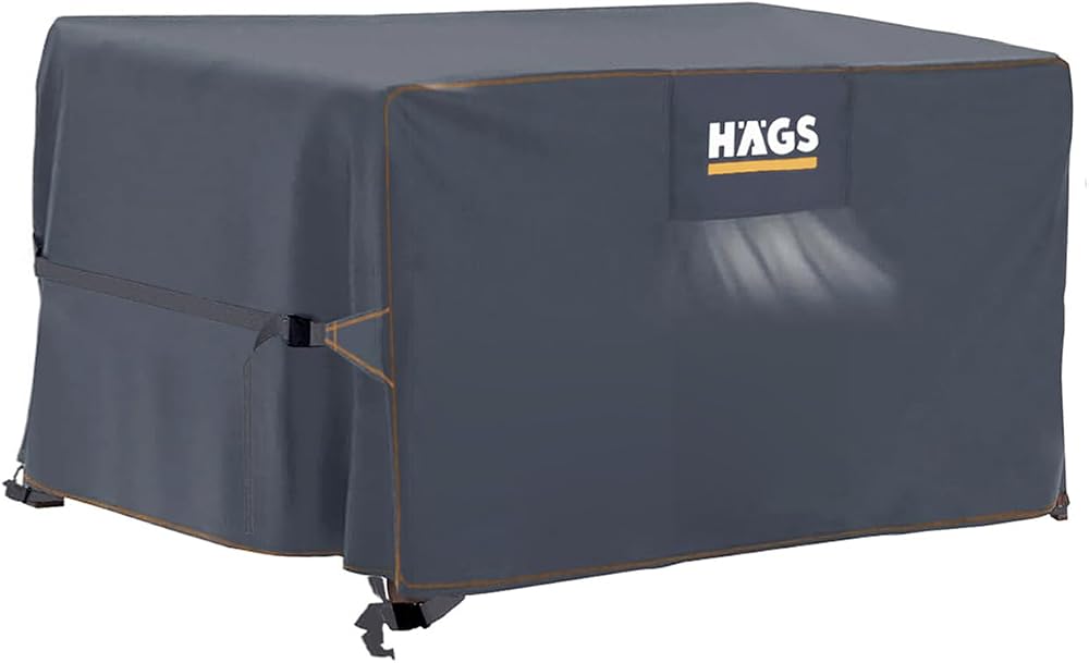 Haegs Bahçe Mobilyası Örtüsü, 150-150-74cm, Ağır Hizmet Oxford Kumaş, Su Geçirmez, Dış Mekan Veranda Masa Örtüsü, Havalandırmalı Masa ve Sandalye Koruma Kılıfı - Gri