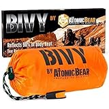 Biwaksack Wasserdicht 210 x 90 Zentimeter - Notfallschlafsack mit Transportbeutel und Signalpfeife - Rettungsdecke für die No