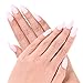 Ejiubas Pink Color Matte & Glossy Stiletto Shape Full Cover False Nail Tips - Pack of 24 Pcs with Nail Glue