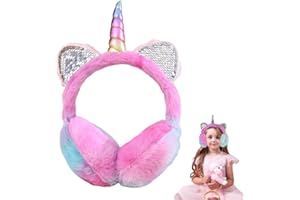 Danbghyuo Ohrenschützer Einhorn, Lila Ohrenschützer Mädchen Einhorn Damen Geschenk Winter Outdoor Ohrenwärmer Kaltes Und Winddichtes Winterzubehör Für Damen, Lila