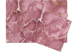 SaRani Set Herdabdeckungen + Backofenabdeckung, gepolstert, Muster Marmor, Goldmaserung, Kücheneinrichtung (Rosa)