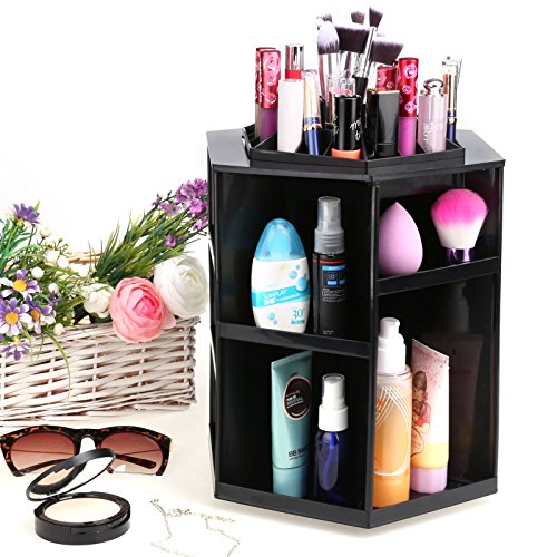 Homdox 360 Grad Drehbare Multifunktionale Kosmetik Ständer Aufbewahrungbox Make up Organizer Kosmetikregal