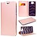 Produktbild Huawei Y6 2017 Hülle, CE-Link Lederhülle Ledertasche Schutzhülle Premium PU Leder Flip Wallet Case Innere Weiche Silikon Handy Tasche Schale Etui mit Kartenfach Standfunktion Protective Cover Schutz für Huawei Y6 2017 Handyhülle - Rose Gold