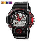 Easy Go Shopping Sehen Sie Outdoor-Sportarten wasserdicht und stoßfest Dual-Display Student Multi-Funktions-elektronische Uhr (Color : 5)