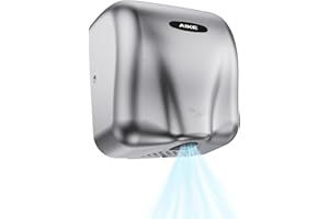 AIKE AK2801B Premium Händetrockner - elektrisch, aus gebürstetem Edelstahl mit Sensorautomatik und HEPA-Filter, 10–15 Sekunden Trocknung, umweltfreundlich und effizient