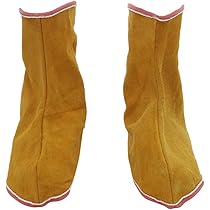 Ghette Protettive Per Saldatura In Pelle - Resistente Alle Fiamme, Per Uomo E Donna, Lunghezza 45 Cm