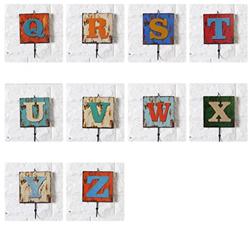 Retro 26 letras Decoración de pared de madera enganchar Puede ser com