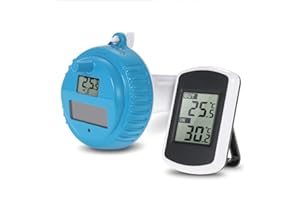 JILIJIA Thermomètre solaire numérique pour piscine - Thermomètre de piscine - Thermomètre numérique solaire pour la surveillance de la température de l'eau dans une piscine, un étang ou une piscine