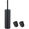 BGL 304 Stainless Steel Long Bucket Stand Round Toilet Brush Holder (black)