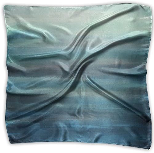 V Gears Womens Aqua Teal Blue Sea Ocean Ombre Watercolor Soft Neckerchief Silk Scarf