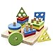 Rolimate Wooden Baby Shape & Color Recognition Colorful Geometric Board Stack & Sort Puzzle Toy
