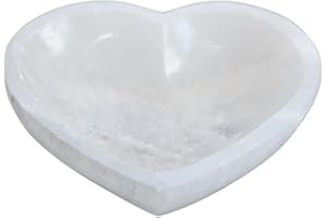 HEIMTEX Selenite Bowl (Heart), Selenite Ritual Bowl, Altar Bowl, Cleansing Bowl, Charging Bowl, Metaphysical, Meditation, Energy, Crystal, Healing