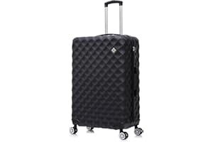 Preston Morgan Suitcase Large on 4 Dual Spinner Wheels Super Lightweight ABS Hard Shell Hold Check in with Built-in TSA Lock (Pink, 113 Liter)