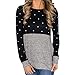 Produktbild TianWlio Langarmshirt Damen Bluse Frauen Dot Drucken Patchwork O Hals Langarm Sweatshirt Pullover Bluse
