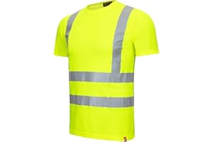 Nitras Motion Tex Viz Warnschutz-Shirt - kurzärmliges T-Shirt in Warnfarbe - mit Reflex-Streifen