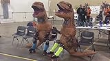 AUFBLASBAR Dinosaurier T-REX© ERWACHSENE Kostüm Jurassic Park Blowup Party carryme -