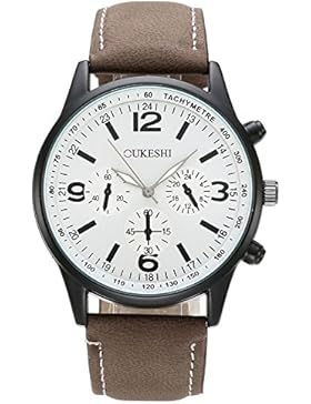 JSDDE Uhren,Herren Armbanduhr Lässig Analog Quarzuhr unecht Chronograph Wasserdichte Luxus Geschäft Männer Kleid...